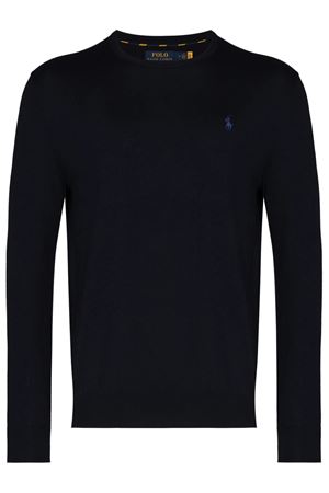 Maglione in cotone blu navy RALPH LAUREN | 710684957001NAVY